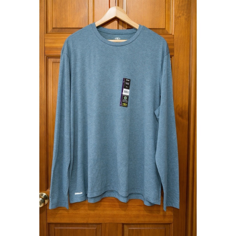 Athletic Works Men's Tri-Blend Long Sleeve Tee - 2X – Blue/Teal – DriWorks – NWT